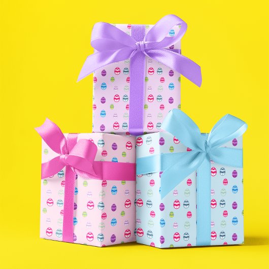 イースターカラフル卵パターンの包装紙シート ラッピングペーパーシート