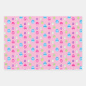 イースターカラフル卵パターン ラッピングペーパーシート (正面)