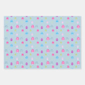 イースターカラフル卵パターン ラッピングペーパーシート (正面3)