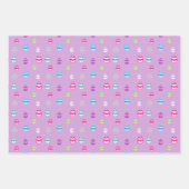 イースターカラフル卵パターン ラッピングペーパーシート (正面2)