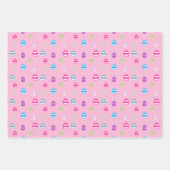 イースターカラフル卵パターン ラッピングペーパーシート (正面)