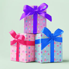 イースターカラフル卵パターン ラッピングペーパーシート