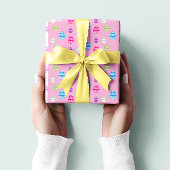 イースターカラフル卵パターン ラッピングペーパーシート