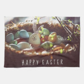 イースターカラフル卵写真イースター卵の日かわいい キッチンタオル (横)
