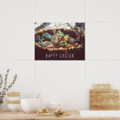 イースターカラフル卵写真イースター卵の日かわいい ポスター (キッチン)