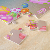 イースターカラフル卵、かわいいイースターバニー、イースター ジグソーパズル (側面)