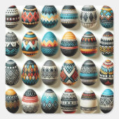 イースターカラフル卵 スクエアシール (正面)