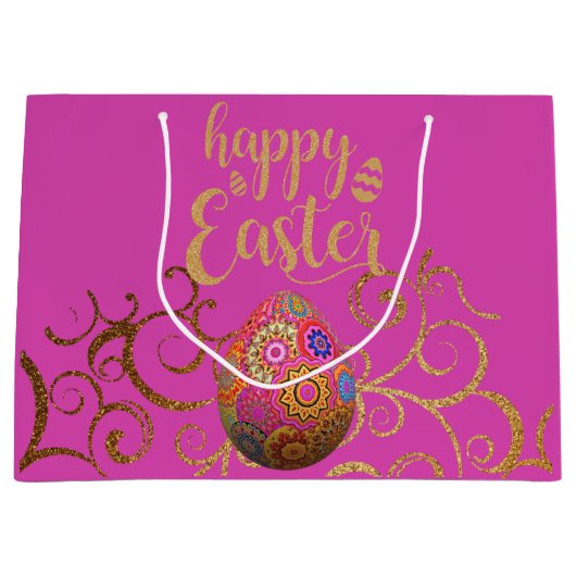 イースターカラフル卵 ラージペーパーバッグ (正面)