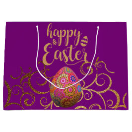 イースターカラフル卵 ラージペーパーバッグ