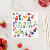 イースターカラフル紙ナプキンス スタンダードカクテルナプキン (インサイチュ)