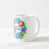 イースターカラフル花のリース コーヒーマグカップ (正面右)