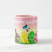 イースターカラフル装飾コーヒーマグ ツートーンマグカップ (中央)