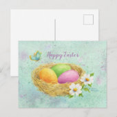 イースターカラーエッグネストポストカード ポストカード (正面/裏面)