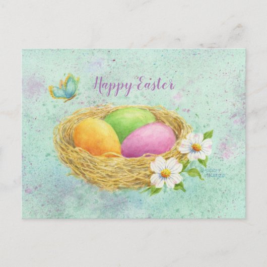 イースターカラーエッグネストポストカード ポストカード (正面)
