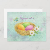 イースターカラーエッグネストポストカード ポストカード (正面/裏面)