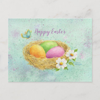イースターカラーエッグネストポストカード ポストカード