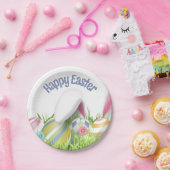 イースターカラーエッグバニー耳 ペーパープレート (パーティー)