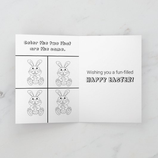 イースターカラーリングとアクティビティカー子供へド シーズンカード (内部)