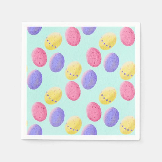 イースターカラー卵 スタンダードカクテルナプキン (正面)