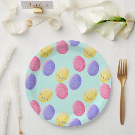 イースターカラー卵 ペーパープレート (ウェディング)