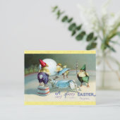 イースターカワイイヴィンテージチックラビットサーカス ポストカード (スタンド正面)