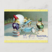 イースターカワイイヴィンテージチックラビットサーカス ポストカード (正面)