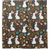 イースターカートゥーンスタイルシームレススケッチ シャワーカーテン (正面)