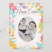 イースターカードかわいいシンプルの幸せ写真 シーズンカード (正面/裏面)