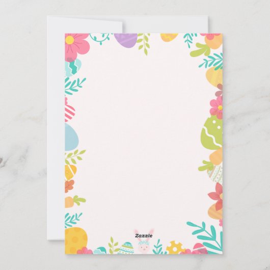 イースターカードかわいいシンプルの幸せ写真 シーズンカード (裏面)