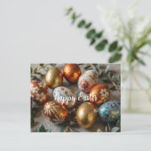 イースターカードと金ゴールドと絵を描卵休日 シーズンポストカード (スタンド正面)