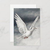 イースターカードに白い鳩 招待状 (正面/裏面)