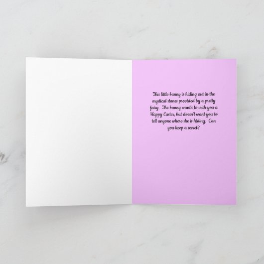 イースターカードに隠れるバニー サンキューカード (内部)