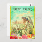 イースターカードの美しいアンティーク写真 ポストカード (正面/裏面)