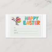 イースターカードハッピーイースターバニー 名刺 (裏面)