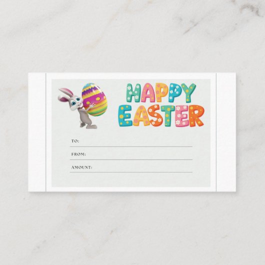イースターカードハッピーイースターバニー 名刺 (裏面)