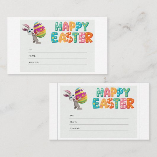 イースターカードハッピーイースターバニー 名刺 (正面/裏面)