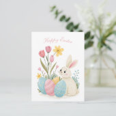 イースターカードラビットと卵イラストレーション シーズンポストカード (スタンド正面)