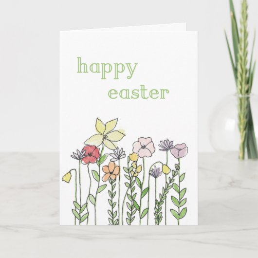 イースターカード-フラワーイラストレーション カード (正面)