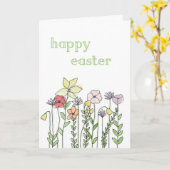 イースターカード-フラワーイラストレーション カード (黄色い花)