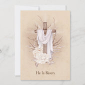 イースターカード。フローラクロス。彼は起き上がった サンキューカード (正面)