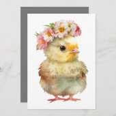 イースターカード – フローラダック – かわいい – ハッピーイースター シーズンカード (正面/裏面)