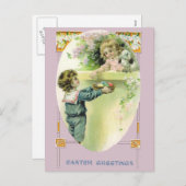 イースターカード(ヴィンテージイラストレーション) シーズンポストカード (正面/裏面)