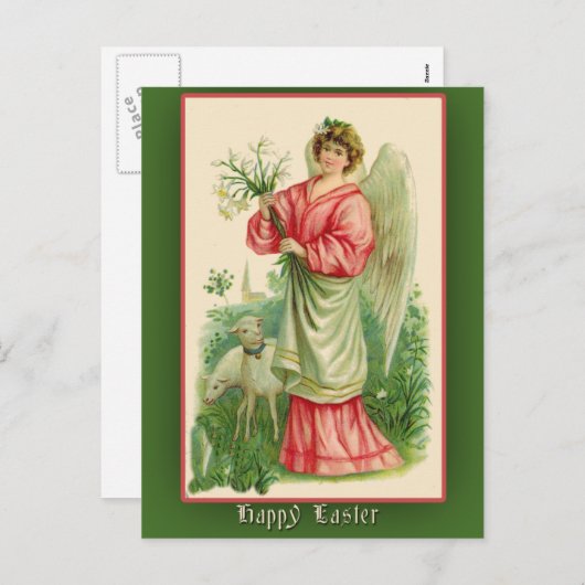 イースターカード(ヴィンテージイラストレーション) シーズンポストカード (正面/裏面)