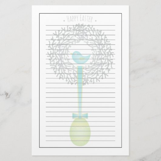 イースターカード、鳥の巣および卵 便箋 (正面)