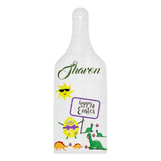 イースターガラスのカッティングボードの恐竜 カッティングボード (正面)