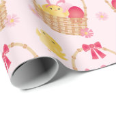 イースターガーリーバスケットシックピンク ラッピングペーパー (ロールコーナー)