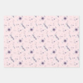 イースターガールパーソナライズされたバニー名ピンクパープル ラッピングペーパーシート (正面2)