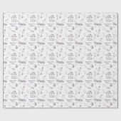 イースターガールパーソナライズされた春名パープル ラッピングペーパー (フラット)