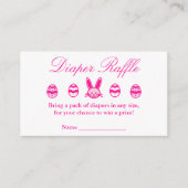 イースターガール赤ちゃんシャワーおむつラッフル エンクロージャーカード (正面)