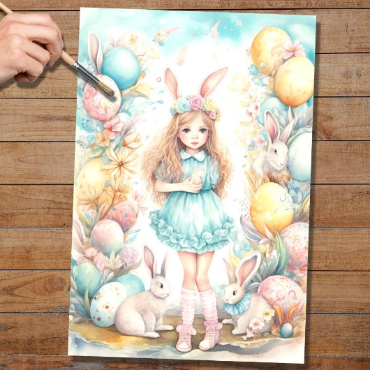 イースターガール2デクページ紙 薄葉紙